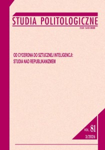 Studia Politologiczne vol. 81. Od Cycerona do sztucznej inteligencji: studia nad republikanizmem; red. Tomasz Tulejski