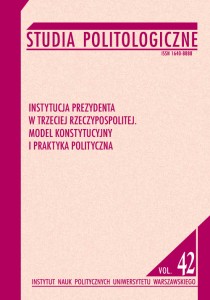 Studia Politologiczne vol. 42. Instytucja Prezydenta w Trzeciej Rzeczypospolitej. Model konstytucyjny i praktyka polityczna; red. Tomasz Słomka