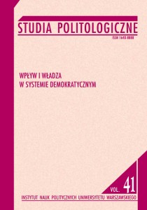Studia Politologiczne nr 41. Wpływ i władza w systemie demokratycznym; Jacek Ziółkowski (red.)