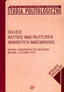 Studia Politologiczne. Wydanie specjalne na XXX-lecie Instytutu Nauk Politycznych UW